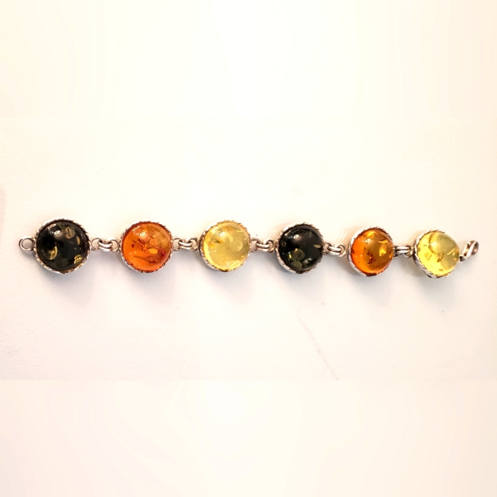 Sterling Silver Amber Bracelet